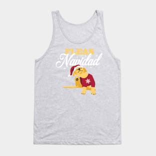 Feliz Navidad Fleas Navidad Yellow Lab Puppy Christmas Tank Top